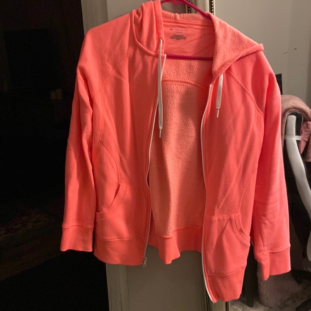 Bright pink zip up hoodie